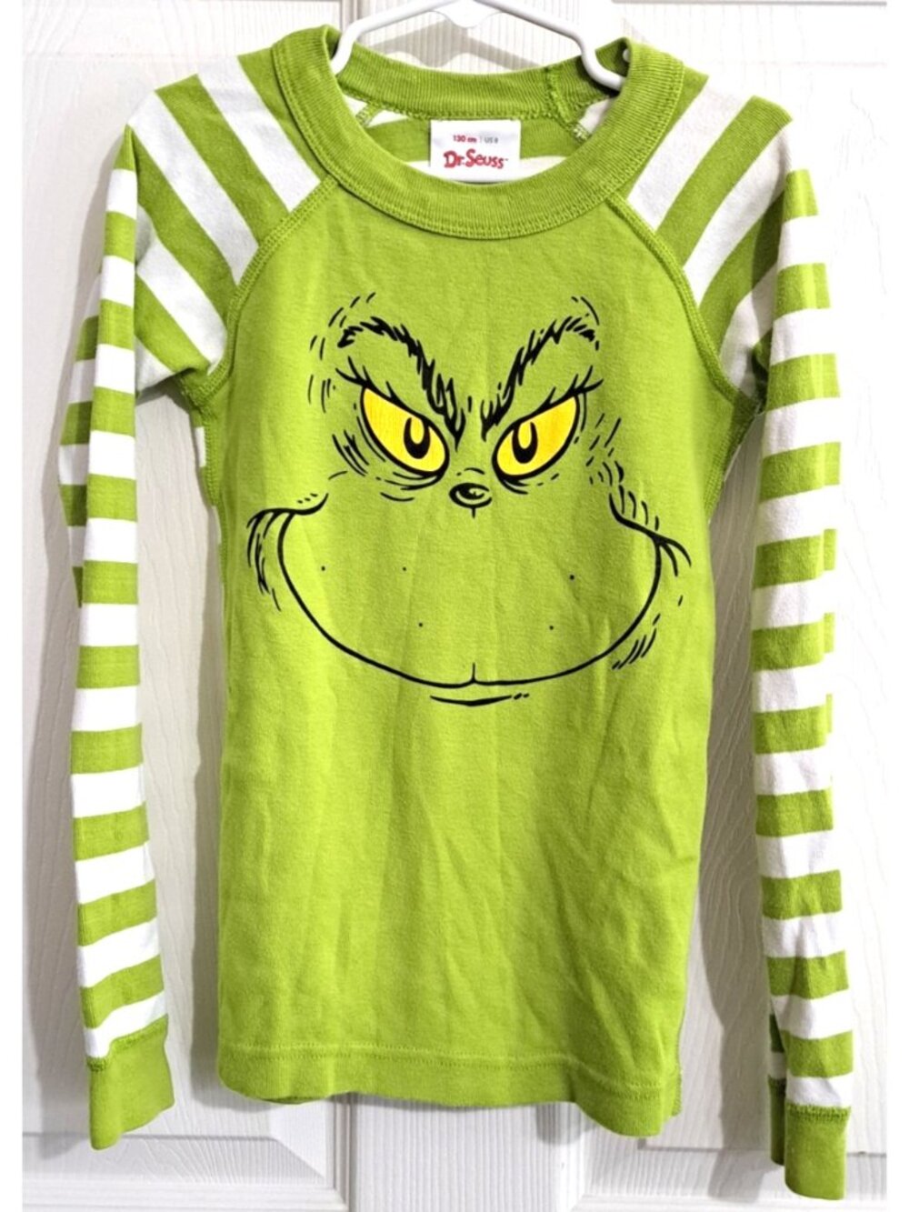 Hanna Andersson Kids 8 Grinch Pajama Top NO BOTTOMS Christmas Holiday